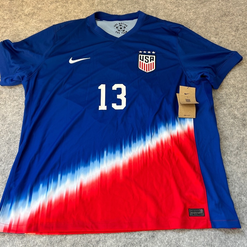 United States Womens National Team Jersey Mens XXL Blue Soccer Nike Morgan 13 - Picture 2 of 12
